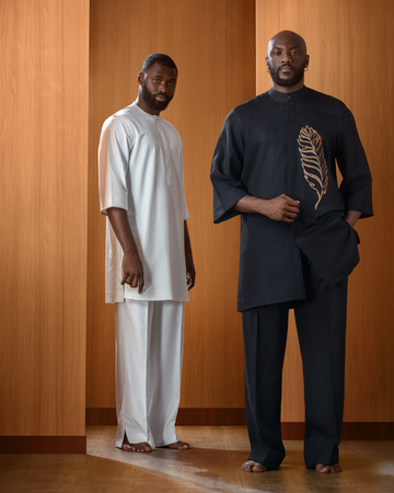 Loose-Fit Silk Wool Embroidered Two-Piece Set