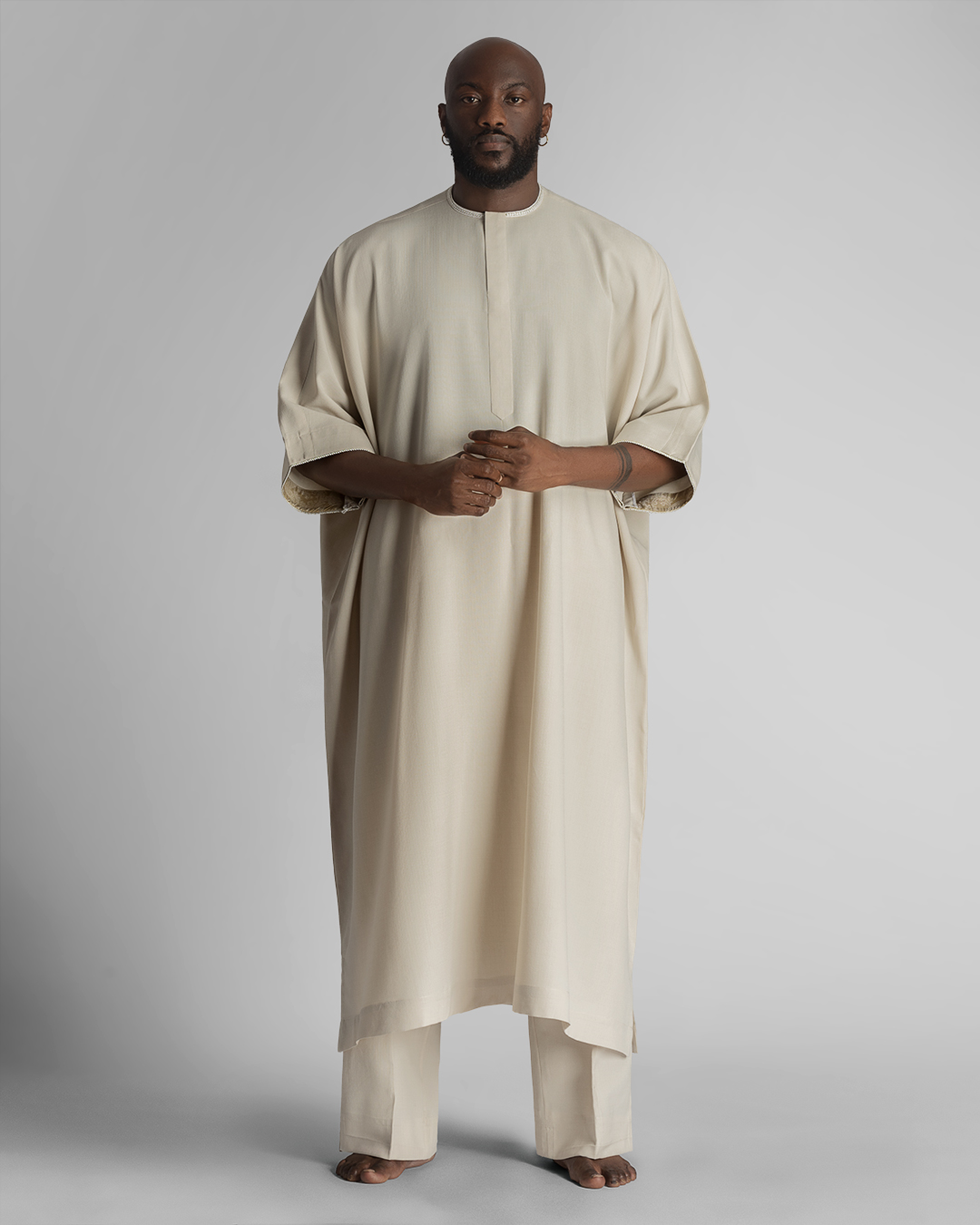 Abaya deux pièces en soie et laine