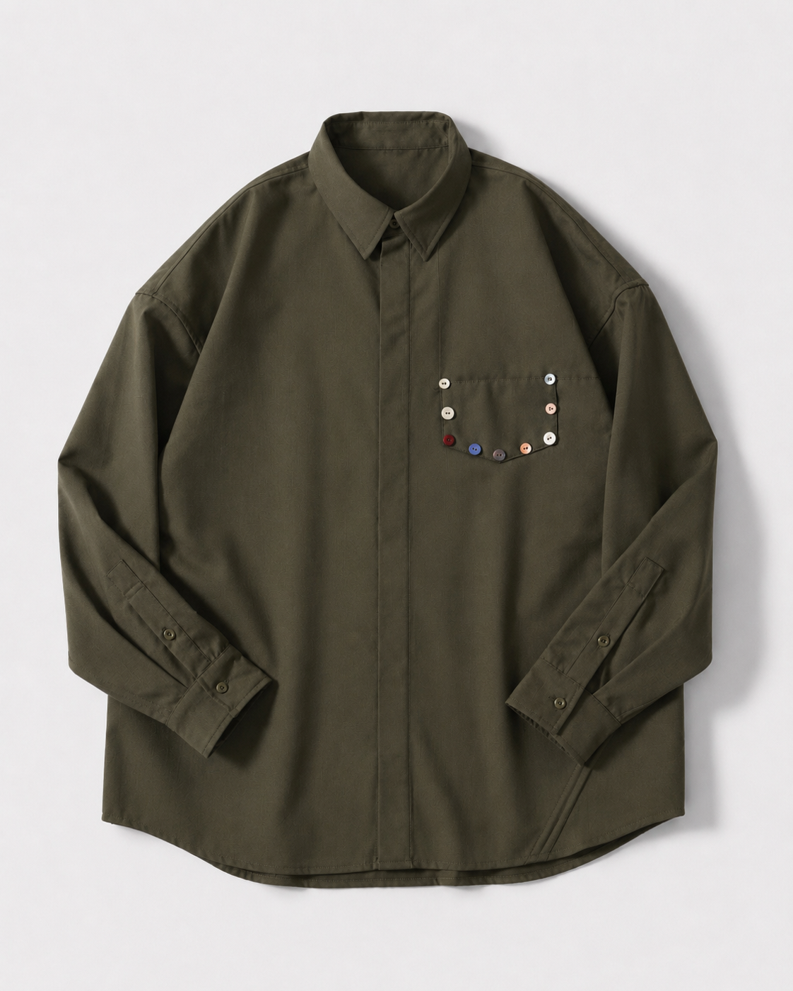 Green Multi-button Shirt